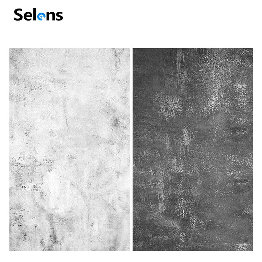 Selens กระดาษฉากหลัง ขนาด 54x85 ซม. ฉากหลังถ่ายภาพสองด้าน ลายปูนซีเมนต์ สำหรับถ่ายภาพสินค้า อาหาร… รูปที่ 1
