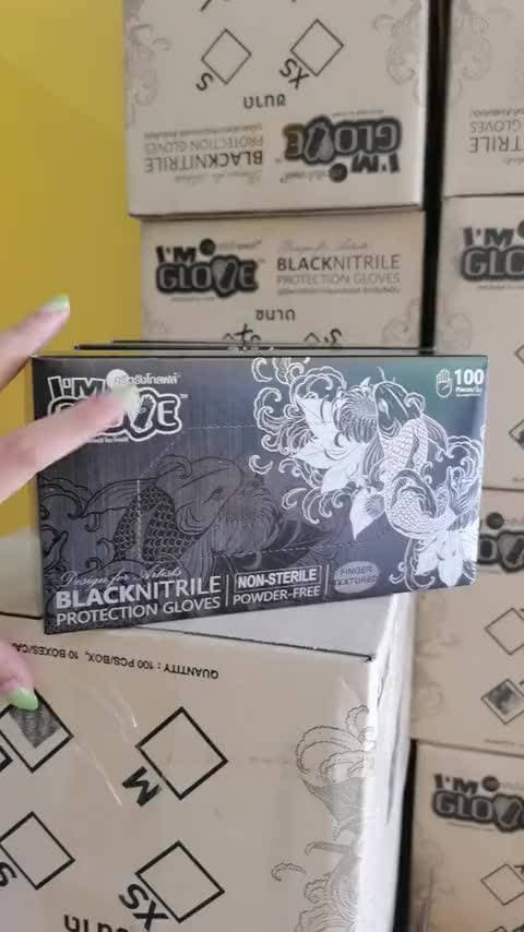 ถุงมือไนไตร สีดำ I'M GLOVE ไอแอมโกลฟส์ ถุงมือยางสีดำ หนา 3.5 มิล 100 ชิ้น ศรีตรัง ของแท้ ส่งด่วน…