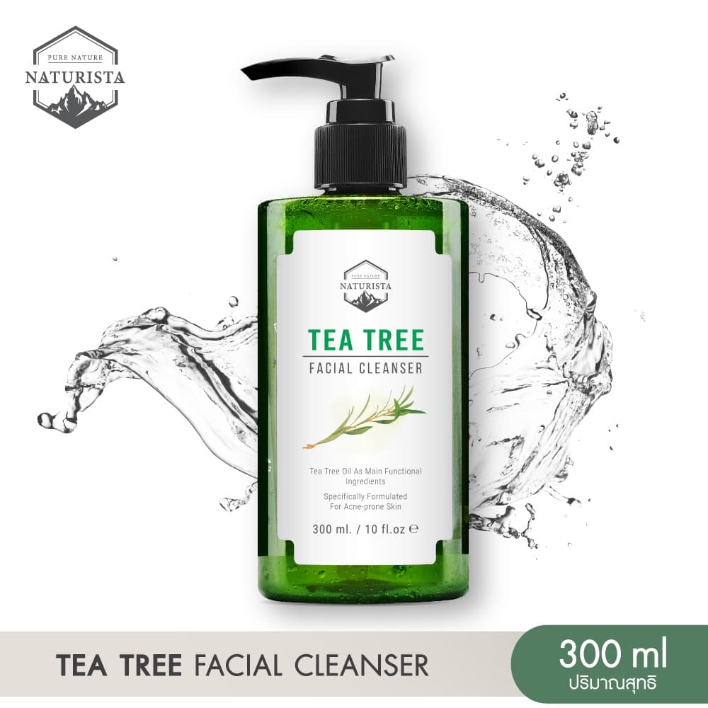 Naturista เจลล้างหน้าทีทรี สำหรับคนเป็นสิว และผิวแพ้ง่าย Tea Tree Facial Cleanser 300ml