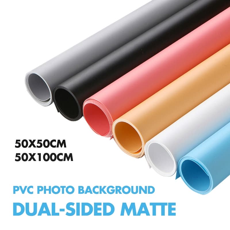 Selens ฉากหลังถ่ายภาพ PVC 50x100 ซม ผิวด้าน กันน้ำ กันฝุ่น ป้องกันรอยยับ ใช้ได้สองด้าน สำหรับถ่ายภาพอาหาร… รูปที่ 1