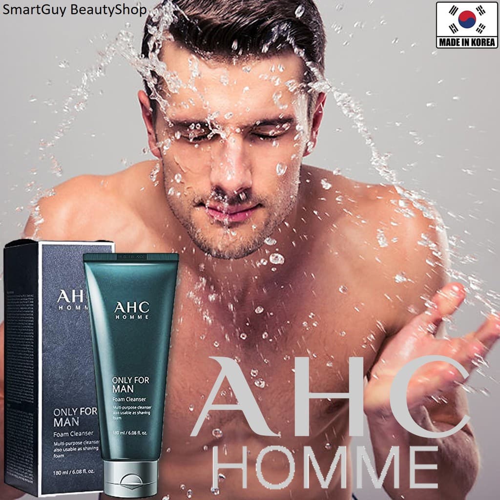 AHC HOMME Only For Man Foam Cleanser 180ml ผลิตภัณฑ์ทำความสะอาดผิวหน้าสูตรพรีเมี่ยมสำหรับผิวหน้าผู้ชายจากเกาหล… รูปที่ 1
