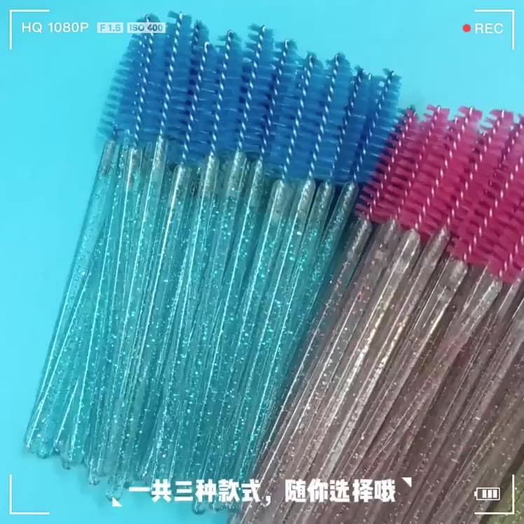 แปรงปัดขนตาด้ามคริสตัส ปัดคิ้ว อุปกรณ์เสริมสวย ชุด 50ชิ้น ขนแปรงมี 8 สีให้เลือก อุปกรณ์ต่อขนตา รูปที่ 1