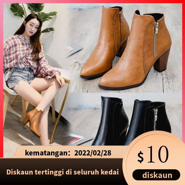 รองเท้าผู้หญิงรองเท้าข้อเท้า Saiz Bear 42 43 Wanita But Pendek Boot รองเท้าผู้หญิง 2021 ผู้หญิงสั้น BOOT… รูปที่ 1