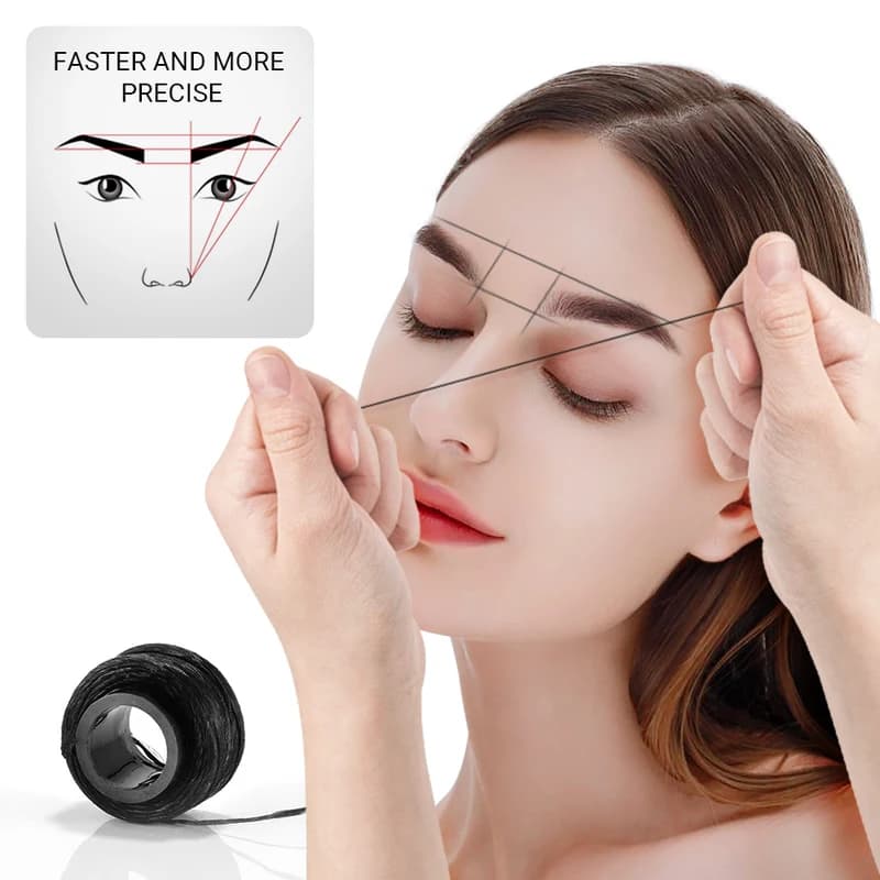 ด้ายวัดคิ้ว อุปกรณ์วัดคิ้ว อุปกรณ์สักคิ้ว อุปกรณ์สัก Eyebrow Line Design Mapping String10m มีคลิปสอน รูปที่ 1