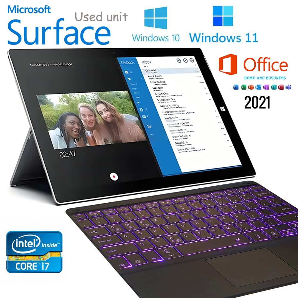 Microsoft Surface Pro3 2in1 2in1 คอมพิวเตอร์แล็ปท็อป 12.0 นิ้ว FHD+ Intel Core i5 i7 8GB DDR3 512GB Windows… รูปที่ 1