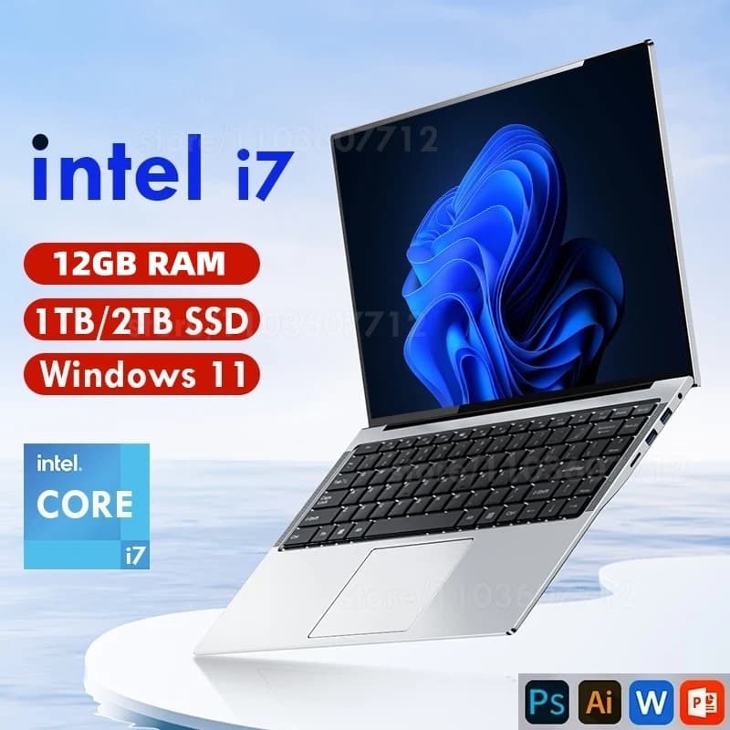 รับประกันสามปี2026 แล็ปท็อปใหม่พร้อมคอมพิวเตอร์ Windows 11 14.1 นิ้ว Intel Core i7, 12GB, DDR4, 1TB, 2TB,… รูปที่ 1