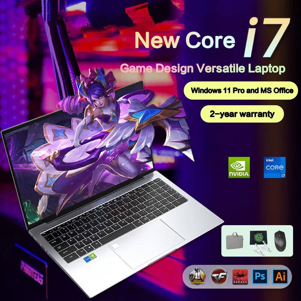 Intel Core i7 10510u 15.6 นิ้ว Windows 11 แล็ปท็อป 1920 * 1080 แล็ปท็อปแบบพกพา 16GB RAM 2TB SSD… รูปที่ 1