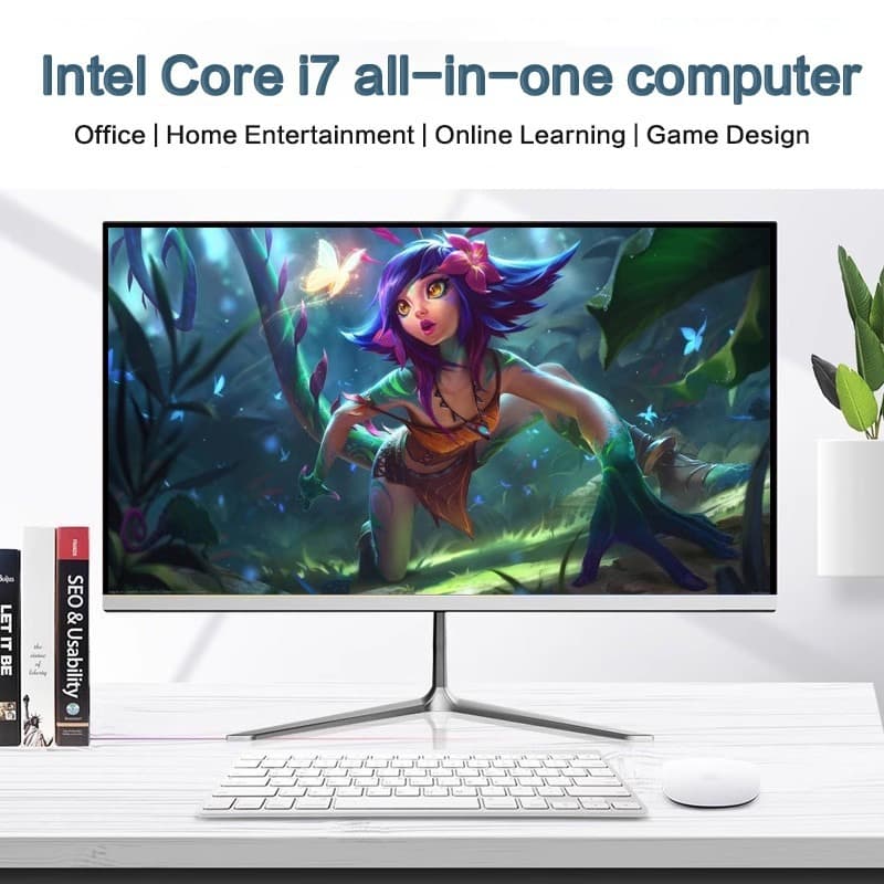 24 นิ้ว all-in-one คอมพิวเตอร์เดสก์ท็อปบางเฉียบ Intel Core i7 4700MQ 16GB RAM/SSD 512GB/Win11… รูปที่ 1