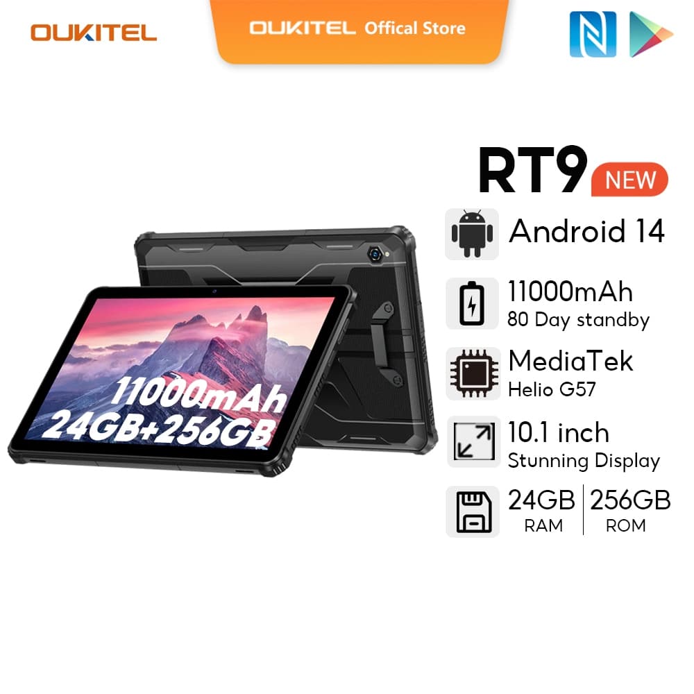 OUKITEL RT9 10000MAh 24GB + 256GB 10.1 นิ้วFHDจอแสดงผลแท็บเล็ต 1217BOX 93dBลําโพงแบตเตอรี่16MPกล้องแท็บเล็ต… รูปที่ 1