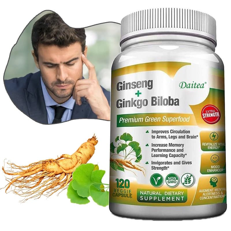 อาหารเสริมแปะก๊วยและโสม Daitea - อาหารเสริมสมองโสมแดง รองรับสุขภาพสมองช่วยเพิ่มความจําและสมาธิ -… รูปที่ 1