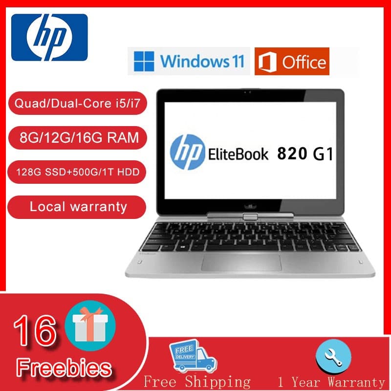 HP Elitebook 820 G1 แล็ปท็อปของแท้ Intel Quad Core / Dual Core i7 / i5 8G / 12G / 16G RAM 128G SSD + 500G /… รูปที่ 1