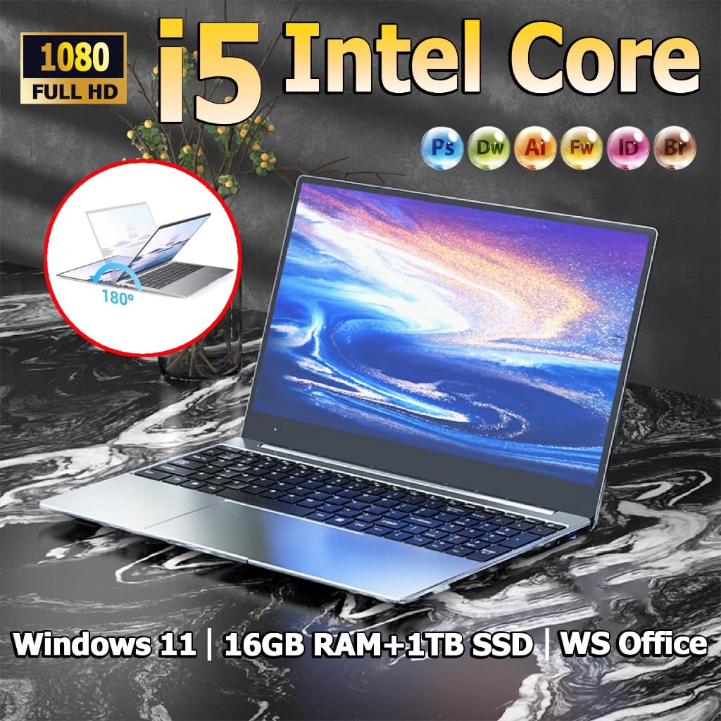 Intel core i5 แล็ปท็อป 14 นิ้วใหม่ 8G + 128G หน้าจอ HD, อุปกรณ์เสริมฟรี + 2 ปี + ซอฟต์แวร์สํานักงาน รูปที่ 1