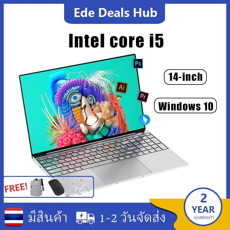 Intel Core i5 8265U แล็ปท็อป 12GB RAM 128GB SSD 14 นิ้วแล็ปท็อปสําหรับเล่นเกมบางเฉียบ Windows 11 WiFi… รูปที่ 1
