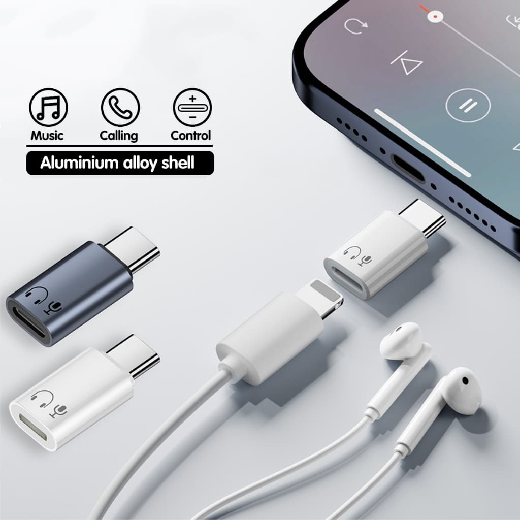 Type C ชายเป็น IOS หญิงหูฟัง Converter USB C หูฟังอะแดปเตอร์เสียงสําหรับโทรศัพท์ iPhon 15 16 รูปที่ 1
