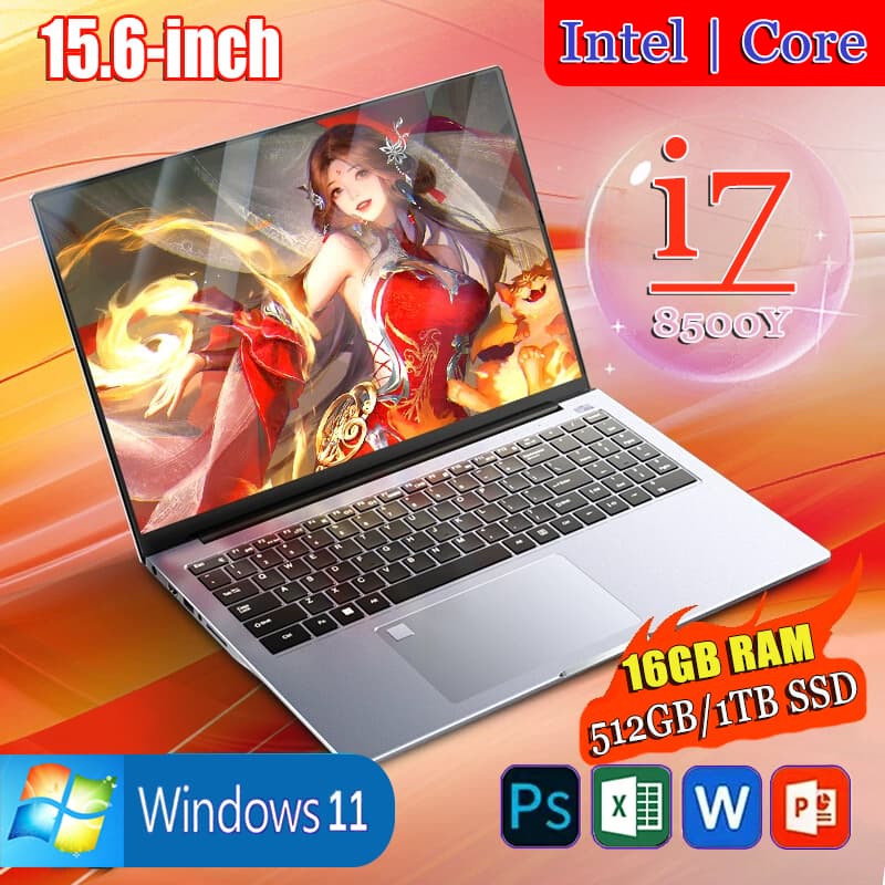 2026 น้ําหนักเบารูปลักษณ์แล็ปท็อป Windows 11 pro15.6 นิ้ว Intel l7 ( CPU 8-core) 16GB ram 512GB/1TB SSD… รูปที่ 1