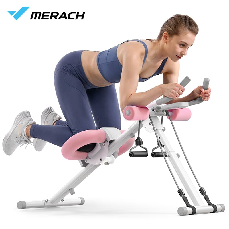 MERACH เครื่องฝึกอบรมท้องพับได้ เครื่องฝึกอบรม ที่วิดพื้น Ab ปรับได้สำหรับการออกกำลังกาย Abs ที่โรงยิมบ้าน…