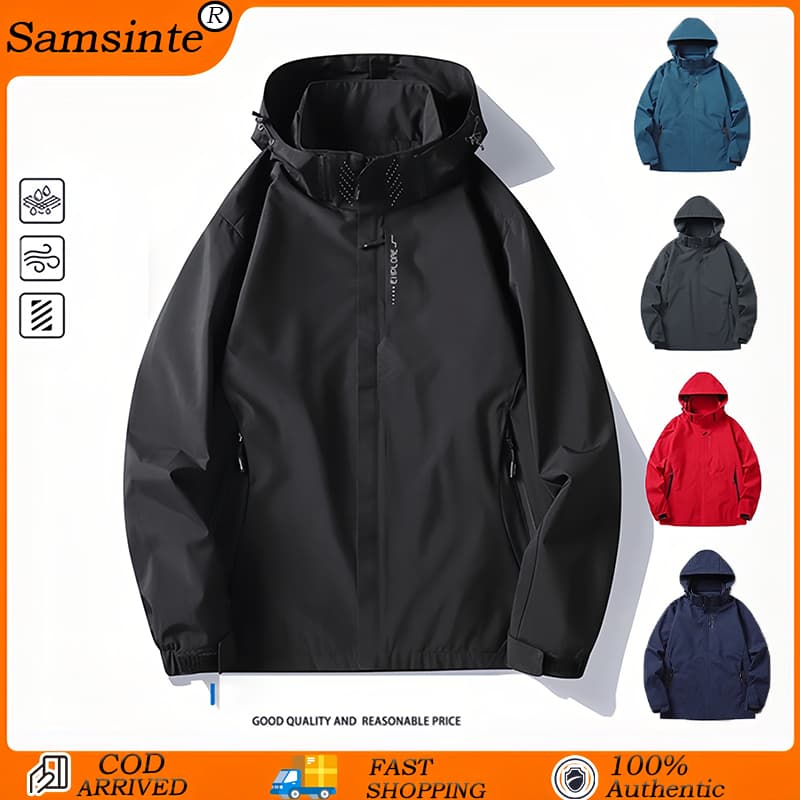 Samsinte เสื้อแจ็คเก็ตเอาท์ดอร์ เสื้อแจ็คเก็ตกันน้ำ บางเบา ระบายอากาศดี วัสดุคุณภาพสูง JK2130