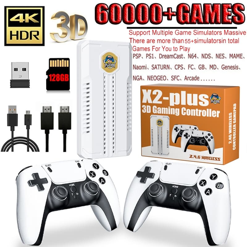 ใหม่ย้อนยุคเกมติด2.4กรัมไร้สายย้อนยุคเกมคอนโซลกับ60000+เกม,ในตัว55+เกมอีมูเตอร์,ปลั๊กอินและเล่นวิดีโอเกมสําหรั… รูปที่ 1