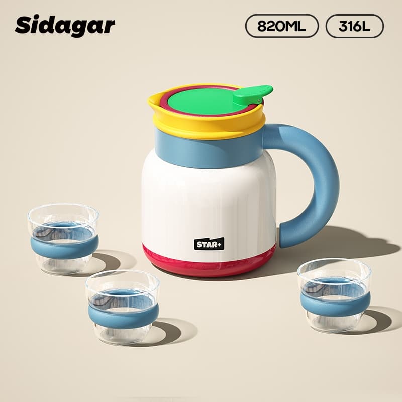 Sidagar กาน้ำชาสแตนเลส 316L เก็บความร้อนได้ยาวนาน อุปกรณ์ชงชาแบบพกพาสำหรับใช้ในบ้าน ที่กรองชา ถ้วยชา กาน้ำชา รูปที่ 1