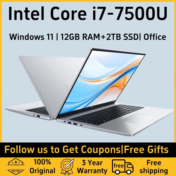 2026 Intel Core i7 7500U 14.1 นิ้ว Windows 11 Pro แล็ปท็อป 12GB 2TB หน่วยความจำ SSD แล็ปท็อปสำนักงาน /… รูปที่ 1