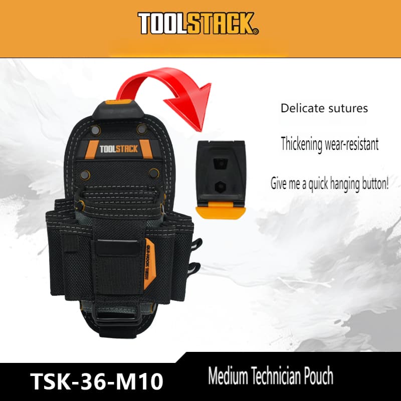 TOOLS TSK-36-M10 กระเป๋าเครื่องมือขนาดกลาง | ช่างกระเป๋าออแกไนเซอร์เครื่องมือหลายกระเป๋าพร้อมคลิปหนีบเข็มขัด… รูปที่ 1