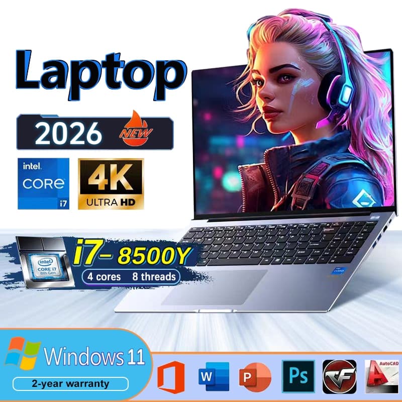 15.6 "แล็ปท็อปแบบพกพา 16GB Ram DDR4 2TB SSD Windows 11 Notebook Pc Gamer Intel core i7… รูปที่ 1