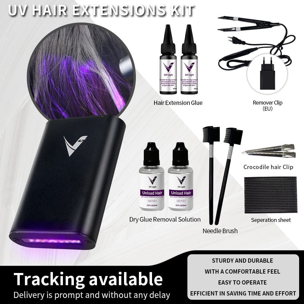 ชุดเครื่องมือต่อผม UV เร็วทันใจ กาวต่อผม เครื่องต่อผม ชุดต่อผม เครื่องต่อผม UV… รูปที่ 1