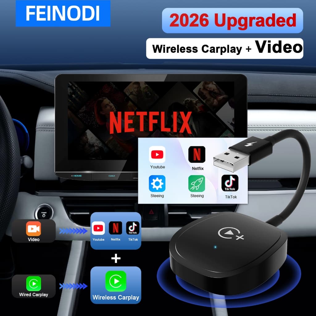 FEINODI Wireless Apple CarPlay Dongle แปลงคาร์เพลย์แบบใช้สายจากโรงงานเป็นดองเกิล CarPlay ไร้สาย… รูปที่ 1