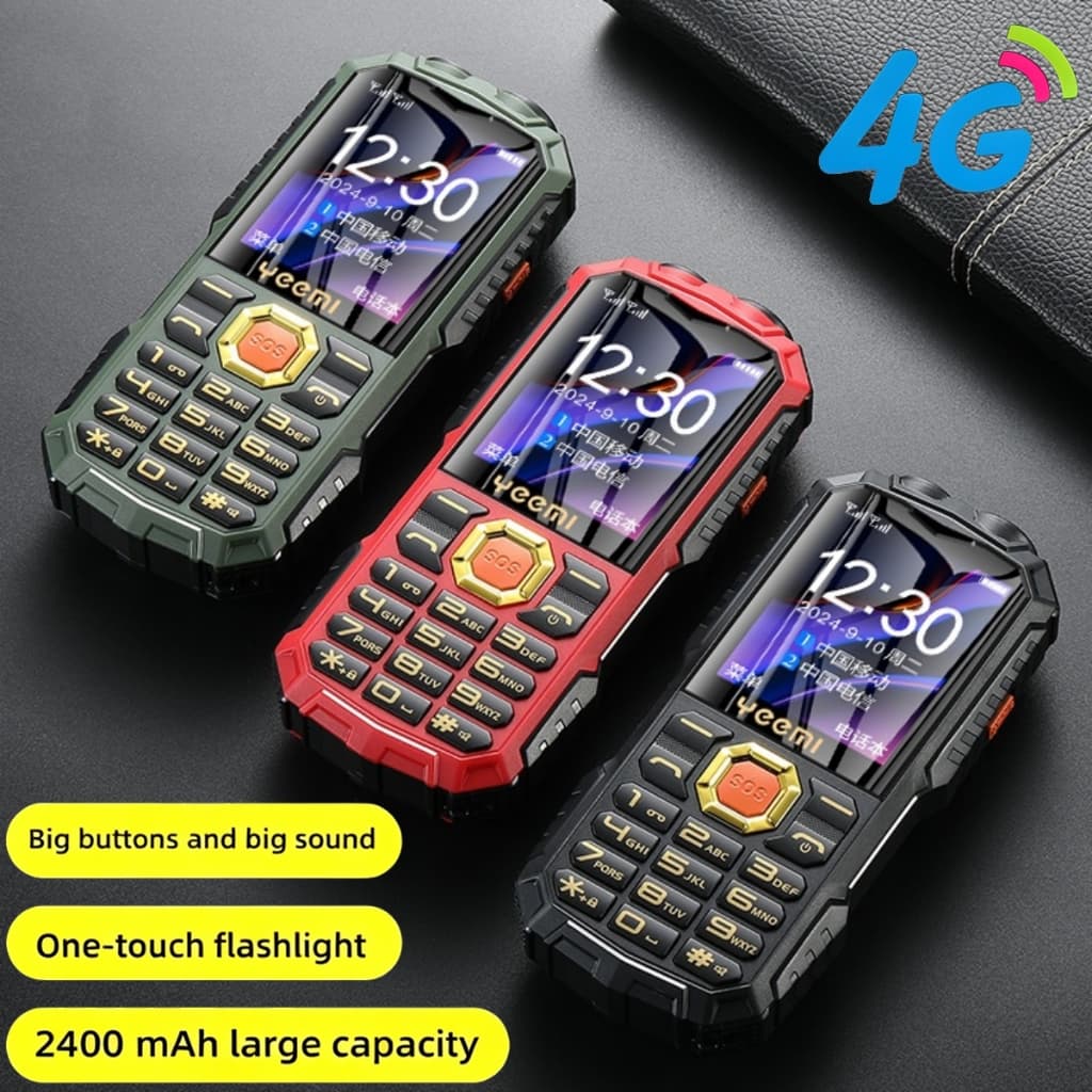 YeeMI Q7+ 4G คุณสมบัติโทรศัพท์ทนทานกันน้ํา 1.77 นิ้วลําโพงขนาดใหญ่ไฟ LED แบตเตอรี่ Power Bank โทรศัพท์มือถือ… รูปที่ 1