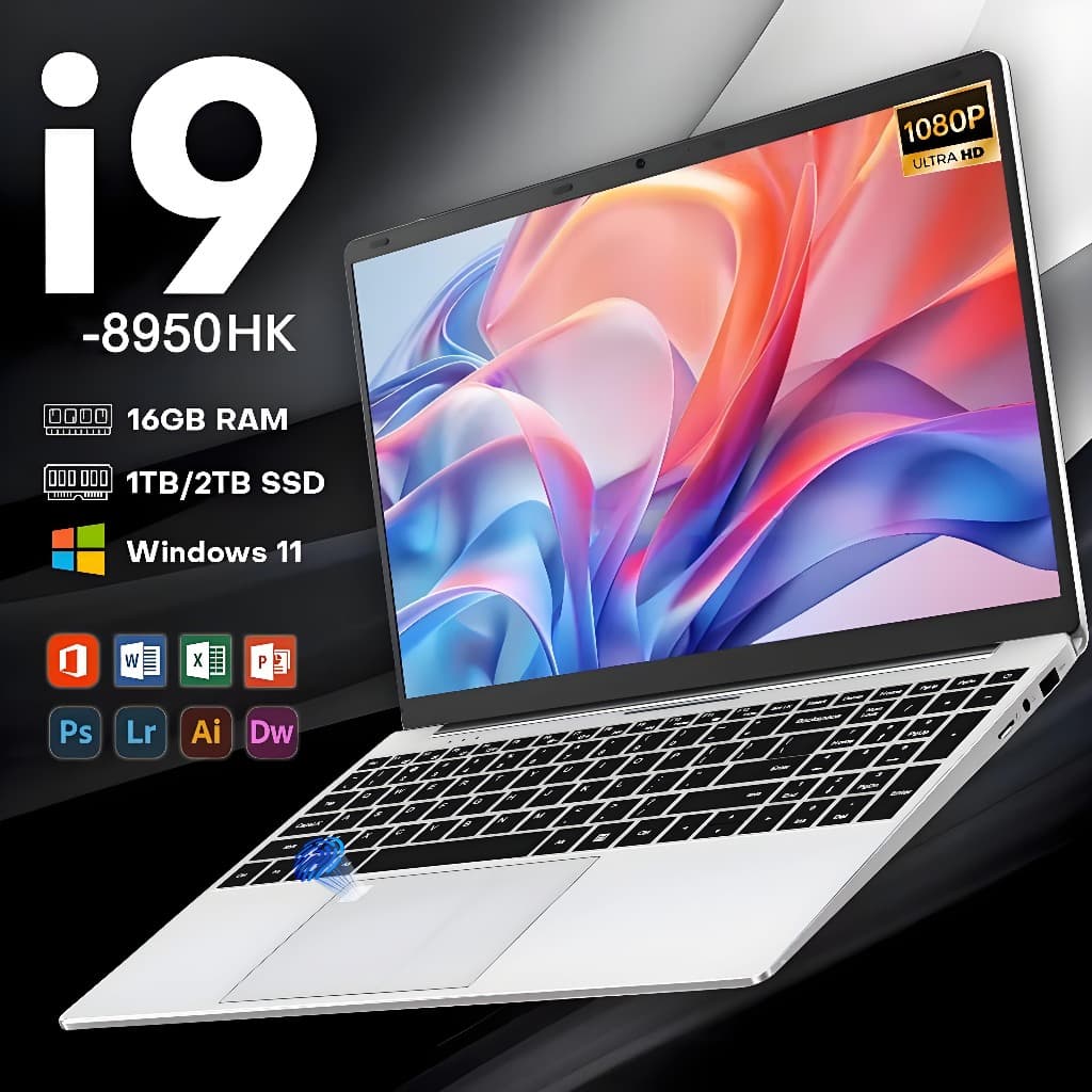 แล็ปท็อปแบบพกพา Intel core i7 แล็ปท็อป 16GB Ram DDR4 2TB SSD Windows 11 Notebook Gaming PC… รูปที่ 1