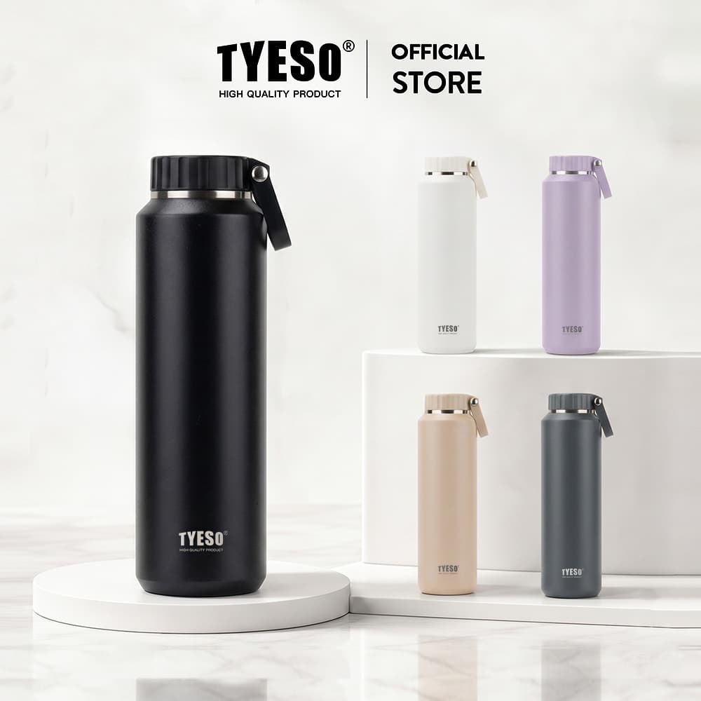 TYESO กระบอกน้ำเก็บอุณหภูมิ สแตนเลส Thermos Flask ขวดน้ำสแตนเลส เก็บร้อนเก็บเย็น พร้อมหูหิ้ว 500ml / 710ml…