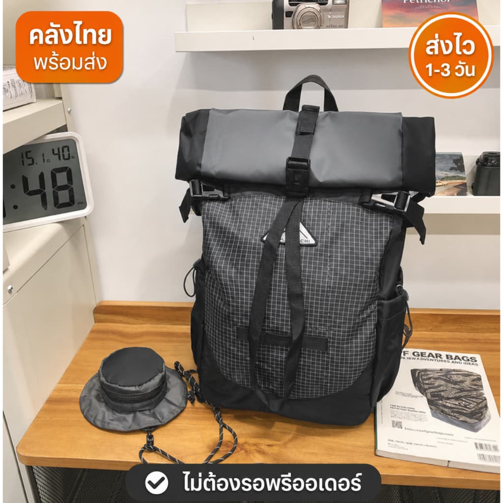 เป้เดินป่า เป้เดินทาง ความจุสูง กระเป๋าเดินป่า 40 ลิตร กระเป๋าใส่แท็บเล็ต 11.5 นิ้ว แฟชั่น เป้ทาง รูปที่ 1