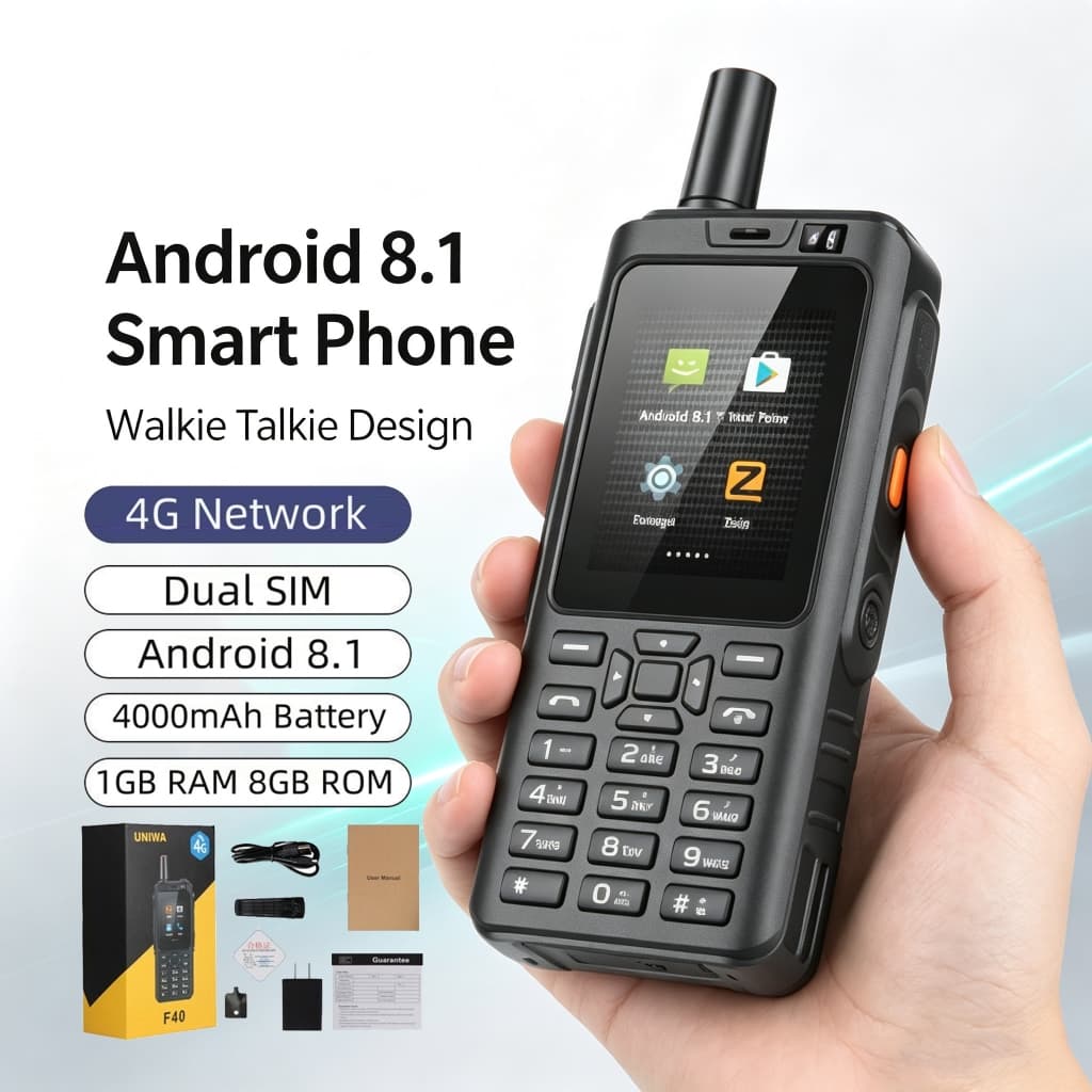 UNIWA F40 ทนทาน Zello หน้าจอ 2.4 นิ้ว 1GB RAM 8GB ROM 5MP กล้องหลัง IP65 กันน้ํา WIFI GPS Dual SIM 4G… รูปที่ 1