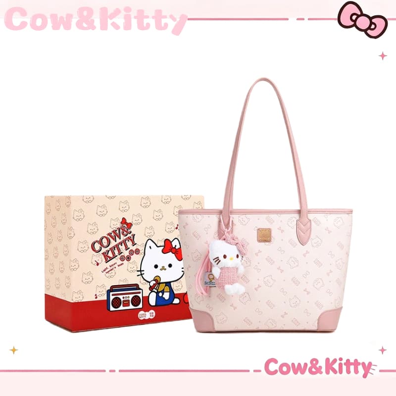 กระเป๋าโทท Cow&Kitty Multifunctional Pink Tote Bag กระเป๋าสะพายสุภาพสตรีความจุขนาดใหญ่ Cute Style Pink… รูปที่ 1