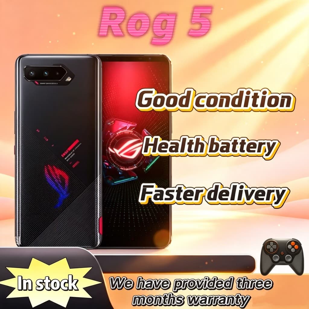 ของแท้ที่ต้องการ ROG Phone 5 Gaming โทรศัพท์มือถือ Global Edition 128GB 256GB Intact AirTrigger… รูปที่ 1