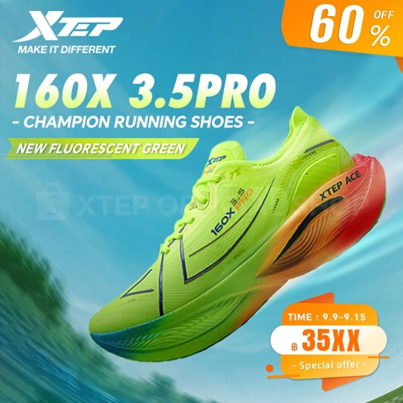 160X3.5 Pro丨PB Carbon Plate Running Shoes การดูดซับแรงกระแทกกันลื่นน้ําหนักเบาระบายอากาศได้