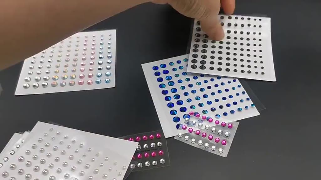 สติกเกอร์เพชรเทียม รูปดวงตา 3D มีกาวในตัว สําหรับติดตกแต่งใบหน้า คิ้ว ร่างกาย DIY รูปที่ 1