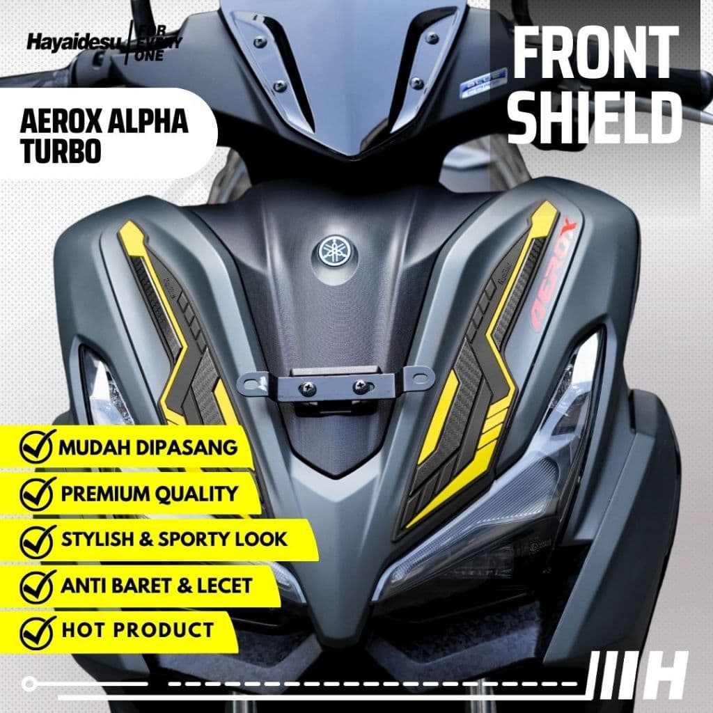 Yamaha AEROX ALPHA (มาตรฐาน/Cyber City/Turbo) อุปกรณ์ป้องกันตัวรถจักรยานยนต์ FRONT SHIELD ฝาครอบ HAYAIDESU รูปที่ 1