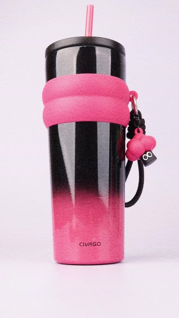 CIVAGO（26oz/780ml） แก้วกาแฟสแตนเลสซับเซรามิกพร้อมฝาปิดขวดสูญญากาศสามารถเก็บความร้อนและความเย็น