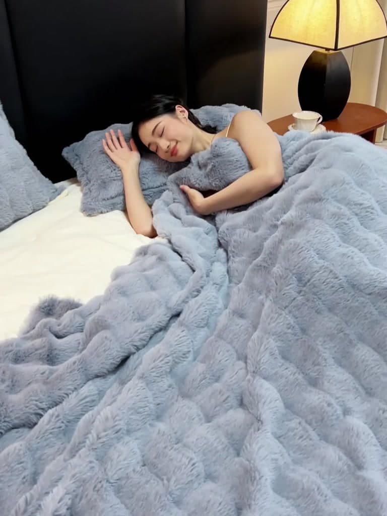YANYANGTIAN ผ้าห่มขนกระต่าย นุ่มฟู ห่มสบาย เครื่องนอน โซฟา บนรถ ตกแต่งบ้าน 4 ฟุต 5 ฟุต 6 ฟุต