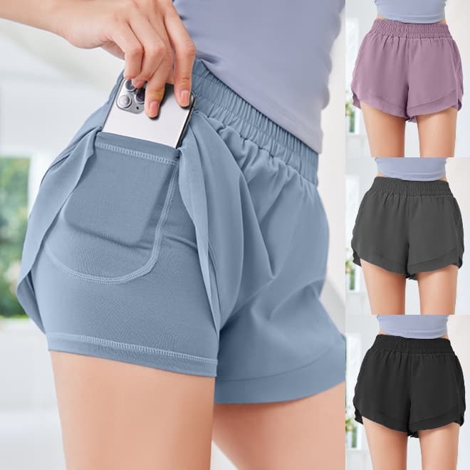 (YOGA-038) กางเกงออกกำลังกายผู้หญิงขาสั้น ใส่วิ่ง โยคะ มีซับในใส่สบาย (รบกวนดูวิดีโอสินค้างานจริงก่อนกดสั่งซื้…