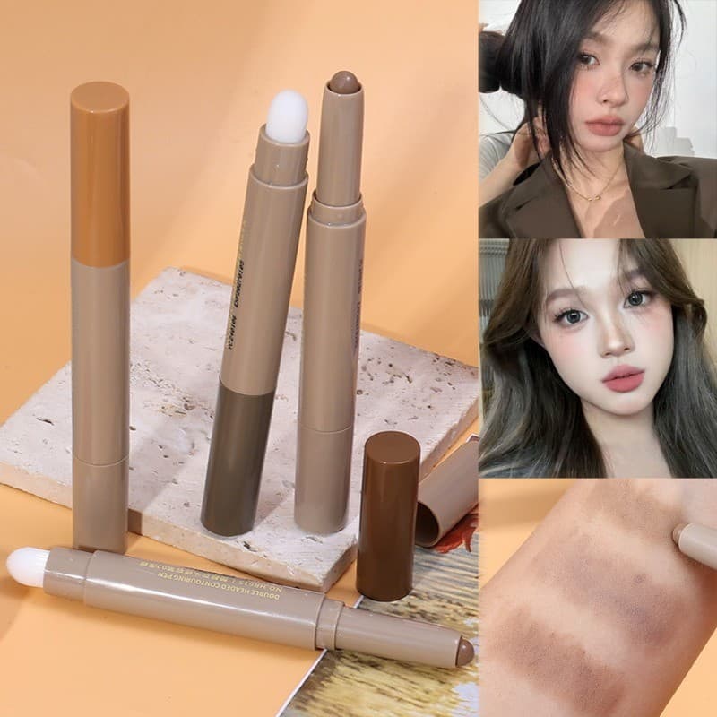 Double Head Contour Stick - ปากกาคอนทัวร์เงาจมูก - ปากกาแต่งหน้าหน้า 3D - Matte - ปากกาคอนซีลเลอร์แต่งหน้า -… รูปที่ 1