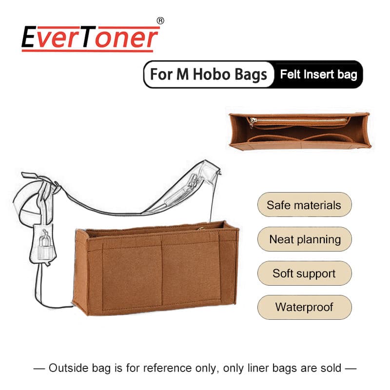 EverToner Felt ใส่กระเป๋าเหมาะสําหรับ M Hobo กระเป๋าแต่งหน้ากระเป๋ารองรับแบบพกพาใส่กระเป๋า Organizer รูปที่ 1
