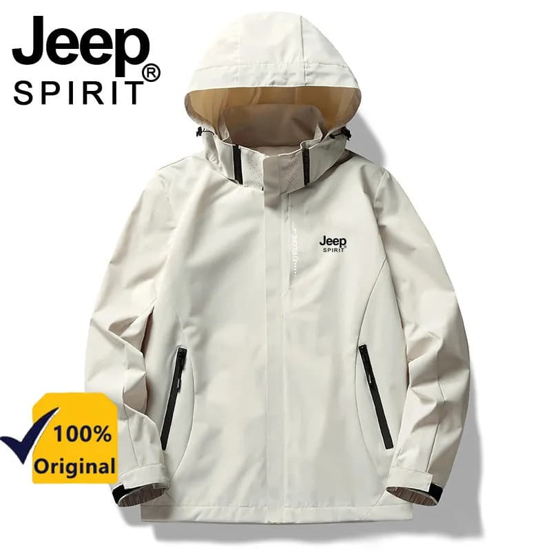 Jeep spirit เสื้อกันลมกลางแจ้งสำหรับผู้ชาย JACKET ลําลองพร้อมกระเป๋า แบรนด์อินเทรนด์… รูปที่ 1