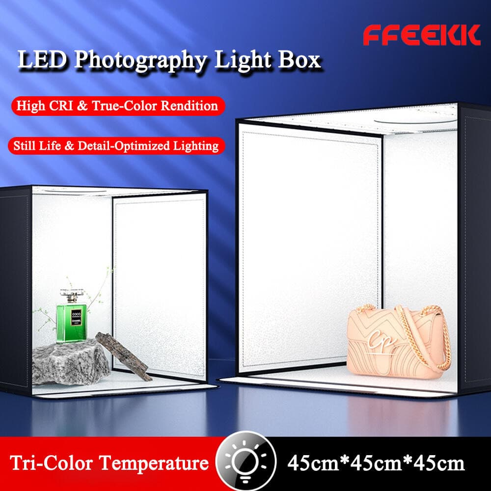 กล่องไฟถ่ายรูป LED 45 × 45 × 45cm กล่องถ่ายภาพ สตูดิโอถ่ายภาพ กล่องไฟถ่ายภาพ กล่องถ่ายรูปสินค้า กล่องถ่ายสตู รูปที่ 1