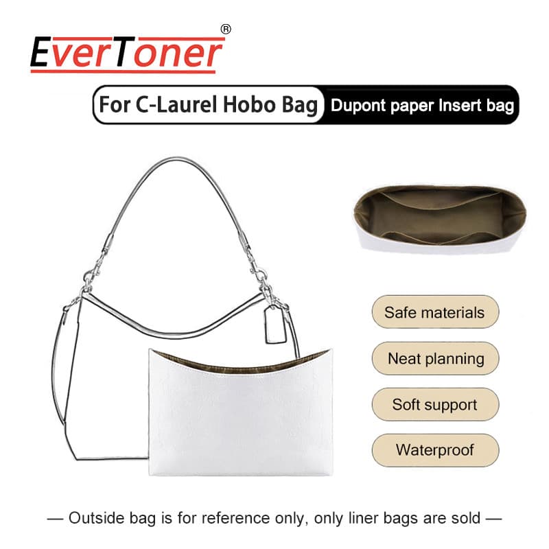 EverToner Dupont กระดาษใส่กระเป๋าเหมาะสําหรับ C-Laurel Hobo กระเป๋าแต่งหน้ากระเป๋ารองรับแบบพกพาใส่กระเป๋า… รูปที่ 1