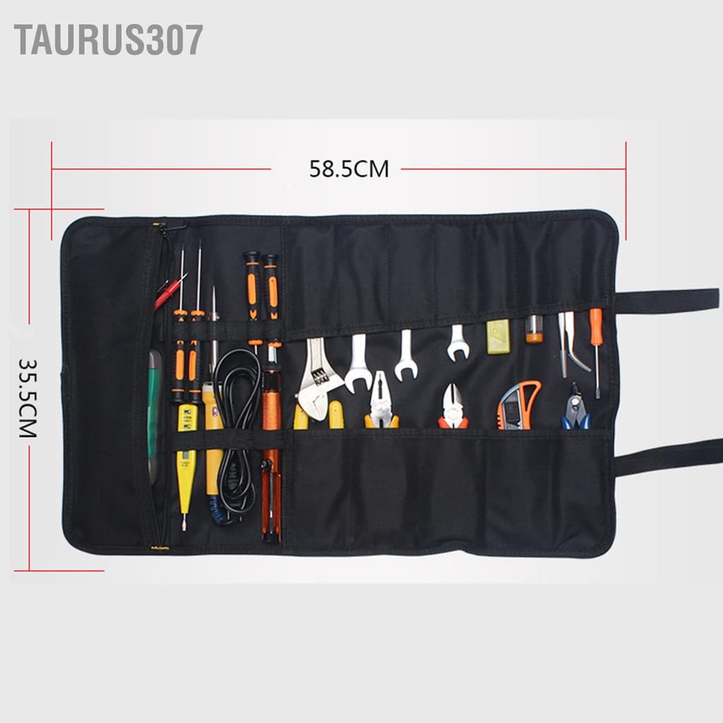 Taurus307 Roll Up เครื่องมือ กระเป๋า ผ้า Oxford หลายกระเป๋าหนาจับซิป กระเป๋าเครื่องมือ สำหรับช่างไฟฟ้า รูปที่ 1