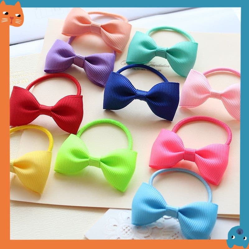 10ชิ้น/แพ็ค แหวนผมสีลูกกวาดสัตว์เลี้ยง เครื่องประดับผมสัตว์เลี้ยง กิ๊บติดผมสัตว์เลี้ยง… รูปที่ 1