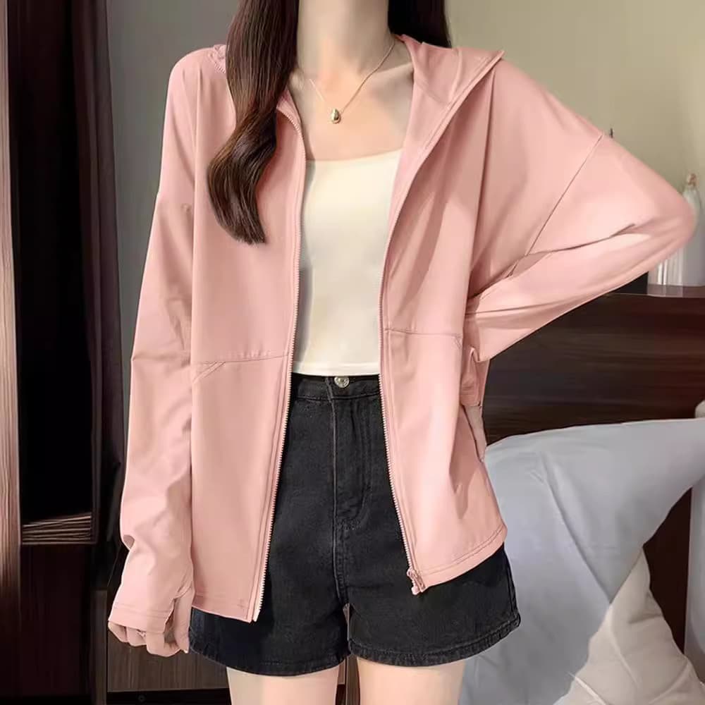 เสื้อฮู้ดกันแดด เสื้อกันยูวี UV Protection มีซิป ช่องสอดนิ้ว โทนสีพาสเทล ใส่ได้ทุกเพศ ใหญ่ใส่สบาย…