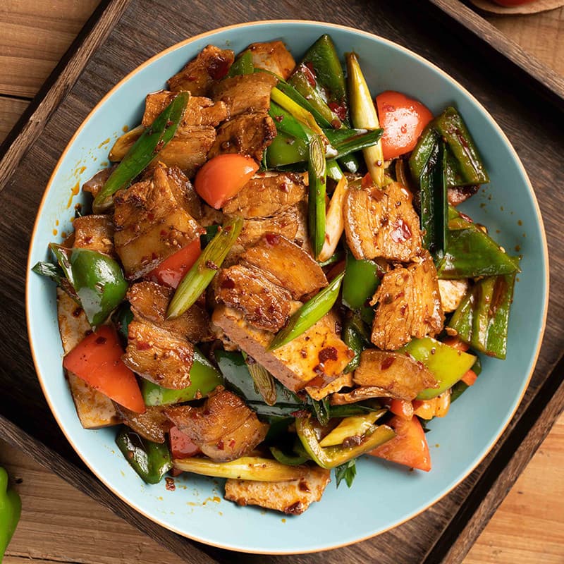 อาหารจานด่วนปรุงเองที่บ้านห้าดอกหมูปรุงสองครั้งอาหาร Jianghu รสเผ็ดผลิตภัณฑ์กึ่งสำเร็จรูปอาหารค่ำวันส่งท้ายปีเ… รูปที่ 1